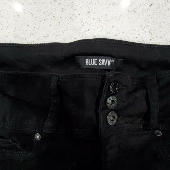Blue Savy Womens Slim Flat Black Denim Jeans Size 7/28 - Picture 2 of 7